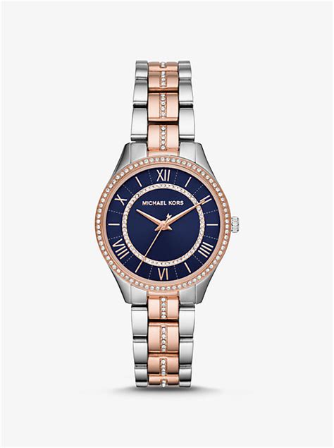 michael kors grey mother of pearl watch|Mini Lauryn Pavé Two.